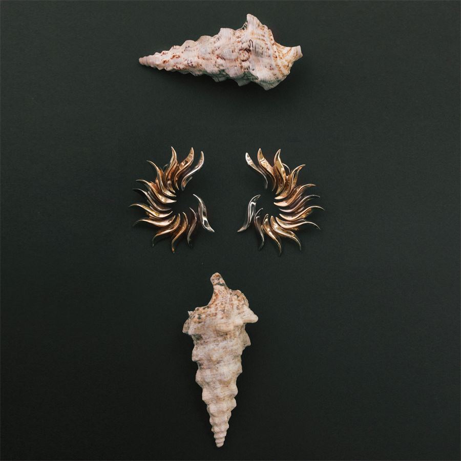 'Phoenix' earrings FLAME | OR SEMICR 12B ARG